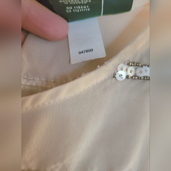 BOGO Lane Bryant Short Sleeve Sheer Beaded & Sequin Striped Top size 14/16 - Picture 7 of 9